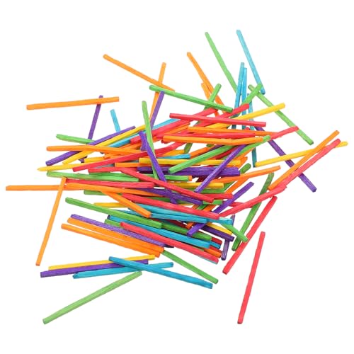 Yardwe 1 Packung Bunte Bastelstäbchen Holzstäbchen für DIY Projekte Kunstmaterial für Kindergarten Mathematik Lernen von Yardwe