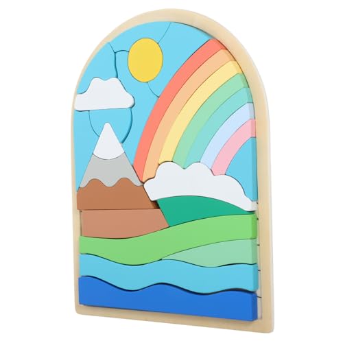 Yardwe 1 Satz 3D -Puzzle -bausteine Kleinkind Für Interessantes Holzpuzzle Holzblock Cartoon-holzpuzzle Hölzern von Yardwe