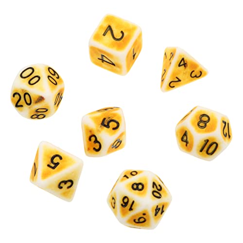 Yardwe 1 Satz 7 Stück Acryl Würfel Rechts farbig Retro Vintage Würfel einseitig polyedrische Würfel alte Würfel Partyzubehör Brettspiel Würfel lustige Würfelspiel-Requisiten Golden Yardwe 1 Satz 7 Stück Acryl Würfel Rechts farbig Retro Vintage Würfel einseitig polyedrische Würfel alte Würfel Partyzubehör Brettspiel Würfel lustige Würfelspiel-Requisiten Golden von Yardwe