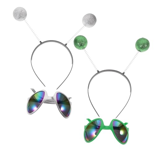 Yardwe 1 Satz Alien Haarreif und Brillen für Partys Teiliges Kostümzubehör mit Grünen und Silbernen Alien Accessoires Stylische Sonnenbrille für Festivals und Cosplay Einzigartiges Party Yardwe 1 Satz Alien Haarreif und Brillen für Partys Teiliges Kostümzubehör mit Grünen und Silbernen Alien Accessoires Stylische Sonnenbrille für Festivals und Cosplay Einzigartiges Party von Yardwe