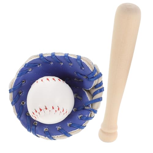 Yardwe 1 Satz Baseball-Softball-Set Mini Baseball Sportliche Miniaturen Baseball-mini-Dekorationen Basketball Mini-sportbälle Zum Basteln Puppenhaus-Baseball-Set Holz von Yardwe