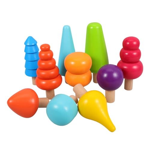 Yardwe 1 Satz Baumspielzeug Aus Holz Klein Babys Kind Hey Stapelspiel Aus Holz Holzhandwerk-waldbaum Mini-Baum-kuchendekoration Baum-Kuchen-Topper Für Vorschulbäume Stapelung von Yardwe