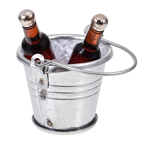 Yardwe 1 Satz Bier Aus Dem Puppenhaus Kleine Bierflaschen Winziges Puppenhaus-miniaturflaschen Eimer Miniatur-Eimer Kleiner Eimer Kleine Hausverzierung Glas von Yardwe