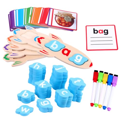 Yardwe 1 Satz Briefklassifizierungskarte Lernspielzeug für Kleinkinder Kindergarten -Lernspielzeug Wort-Flash-Karten Brieferkennung für den Kindergarten Kognitive Trainingskarten Holz von Yardwe