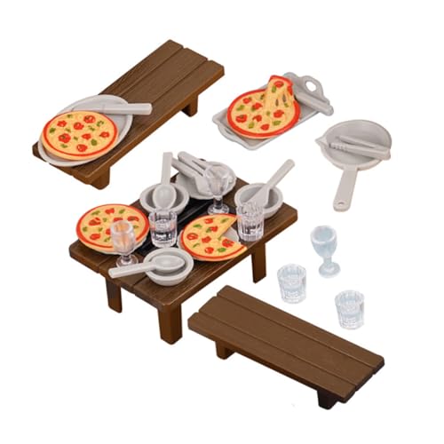 Yardwe 1 Satz Dollhouse Miniaturküche Set mit Grill Tisch und Stühlen Realistische Puppenhaus Zubehör für Kreative Spielszenen Tragbar und Kindgerecht für Indoor und Outdoor Aktivitäten von Yardwe
