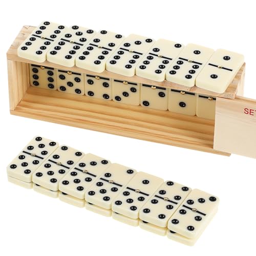 Yardwe 1 Satz Domino Set Tragbares Domino Spiel für Erwachsene mit Aufbewahrungstasche für Familienunterhaltung Partys und Soziale Aktivitäten Fördert Kreativität und Interaktion von Yardwe