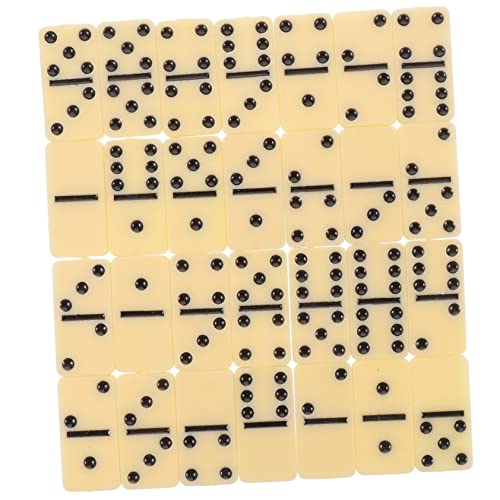 Yardwe 1 Satz Domino Spielesteine Klassisches Brettspiel für Erwachsene für Partys und Familienfeiern Weiße Dominosteine mit Schwarzen Punkten Sicheres und Material für Drinnen und von Yardwe