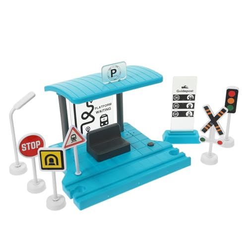 Yardwe 1 Satz Eisenbahnspielzeug Gleismodell Simulationsstation-Plattformspielzeug Gleiszubehör Bahnsteigmodell kindermodell selber Machen Kinderspielzeug Abs Green von Yardwe