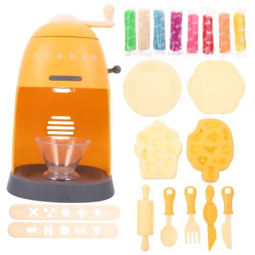 Yardwe 1 Satz Eismaschine küchenspielzeug für Kitchen Toys for bastelset Boy Toys interessantes Kinderspielzeug Eismaschinen-Set aus Kunststoff Bauch Orange von Yardwe