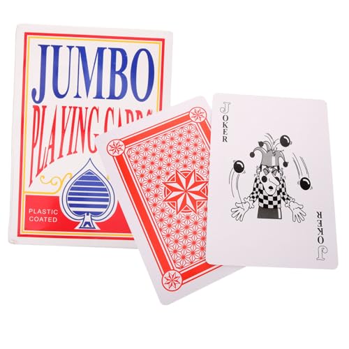 Yardwe 1 Satz Extra Große Spielkarten Pokerkarten Kartenspiel Für Karten Kartenrequisiten Karten Große Karten Zubehör Für Brettspiele Karten Für Trick Party-Spielkarte Papier von Yardwe