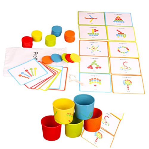 Yardwe 1 Satz Farbsortierbecher Montessori Lernspielzeug für Kleinkinder Farbmatching und Zählen Sicheres Holzmaterial für Frühe Farberkennung und Motorische Fähigkeiten von Yardwe