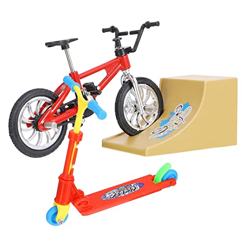 Yardwe 1 Satz Fingerrad Fingersportspielzeug Fingerbike Mit Rampe Tragbares Fingerspielzeug Fingerspitzen-bewegungsspielzeug Fingerscooter Bildungsspielzeug Rot Plastik von Yardwe