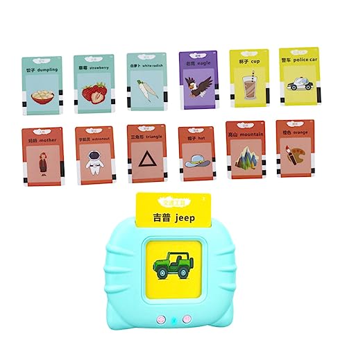 Yardwe 1 Satz Frühkindliche Bildungskarte Früherziehungsmaschine Alphabetisierung lustiges Spiel für Kleinkinder Lernspielzeug Kartenlernmaschine Plastik Blue von Yardwe
