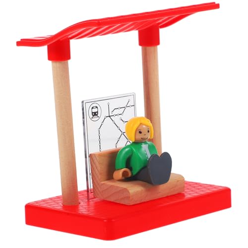 Yardwe 1 Satz Gleiszubehör Lustiger Bahnsteig Bahnsteigspielzeug für Spiele Dekoratives Bahnsteigspielzeug -Bahnsteig- für den Bahnsteig DIY-Bahnsteig Holz von Yardwe