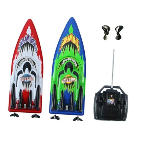 Yardwe 1 Satz Hochgeschwindigkeits Boot Professionelles Wassermodellboot mit Fernbedienung und Propellern für Wasserspaß im Freien Grün von Yardwe