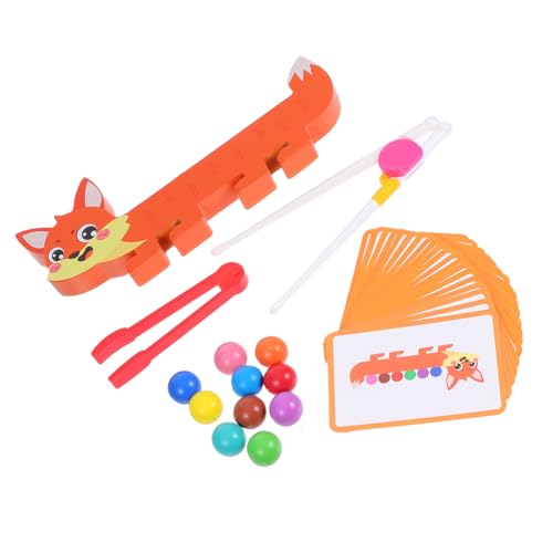 Yardwe 1 Satz Holzspielzeug Fädelspiel für Kleinkinder Fox Bead Activity Toy Feinmotorik und Farberkennung für Eltern Junge Mädchen Interaktion und Frühkindliche Bildung von Yardwe