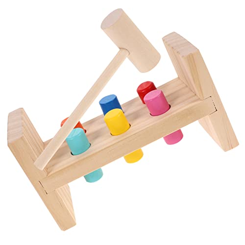Yardwe Kognitive Klopfspielzeug für Kinder Montessori Lernspielzeug Nagelschlagtisch für Hand Auge Koordination Pädagogisches Spielzeug zur Farberkennung als Kindergeschenk von Yardwe