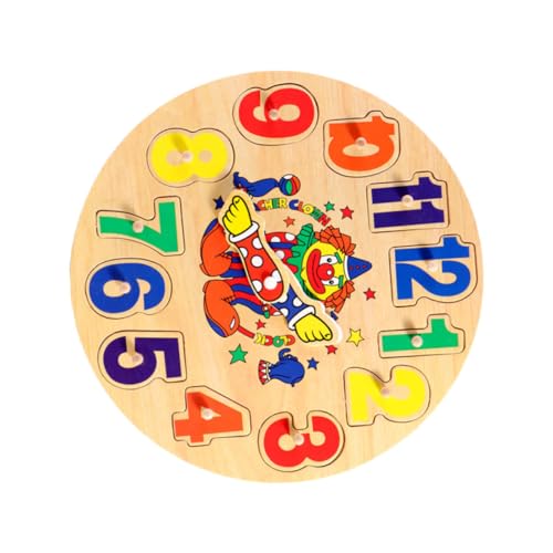 Yardwe 1 Satz Interaktives Holzspielzeug Uhr für Lernspielzeug für Kognitive Fähigkeiten Fördert Farben und Formen für Junge und Jungen Montessori Uhr von Yardwe