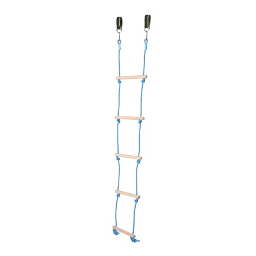 Yardwe 1 Satz Kinderkletterleiter Holz Klettergerüst Außen Kletterspielzeug Bewegungsspielzeug Zubehör für Klettergerüste Strickleiter-Spielset Gartenspielzeug Polyester Sky-Blue von Yardwe