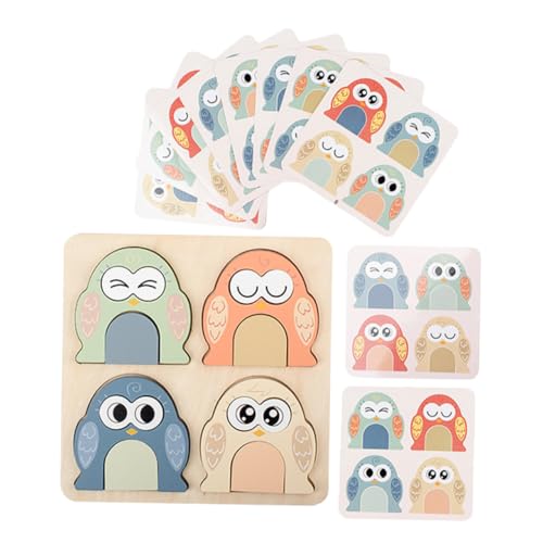 Yardwe 1 Satz Kinderpuzzle Bausteine ​​Puzzles Cartoon Tierpuzzle Match Puzzle Spiel Ausdrucks Matching Blöcke Farbe Kognitives Puzzle Brett Form Matching Spiel Aus Holz von Yardwe