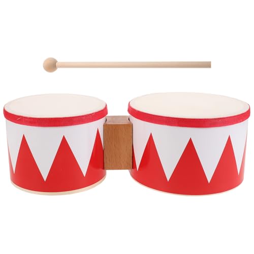 Yardwe 1 Satz Kleinkindertrommel Trommel zum Singen und Tanzen Bongos für Spielzeugtrommeln Trommel für Trommel Schlagzeug Trommel Holz rot von Yardwe
