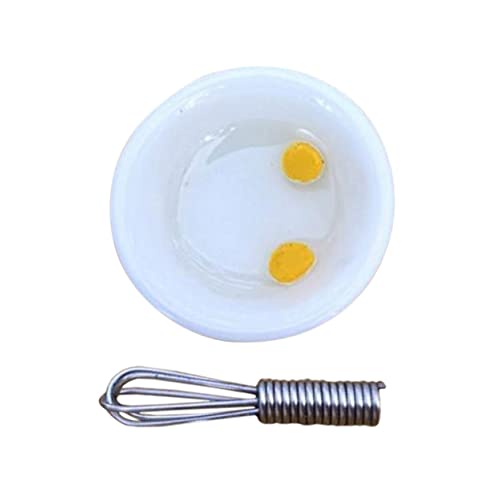 Yardwe 1 Satz Küchenzubehör Mini Eier Modelle mit Handmixer für Puppenhaus DIY Mini Kreative Spielwaren Hervorragende Verarbeitung für Rollenspiele von Yardwe