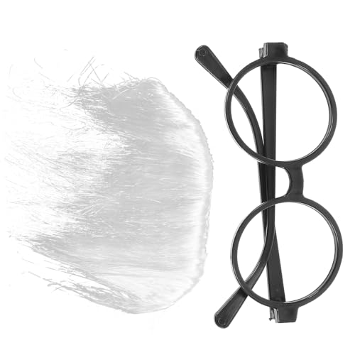 Yardwe 1 Satz Künstlicher Bart Set mit Brille Teiliges Cosplay Zubehör für Halloween und Kostümpartys Realistischer Fake Beard für Lustige Fotos und Feierliche Anlässe von Yardwe