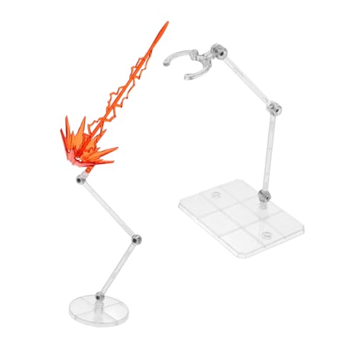 Yardwe 1 Satz Laserenergie-Ornamente Unterstützung Aktionsfigur Stehen mit Effekten Stand Anzeige Gestell Actionfiguren-Basis Flugständer für Actionfiguren Plastik rot von Yardwe