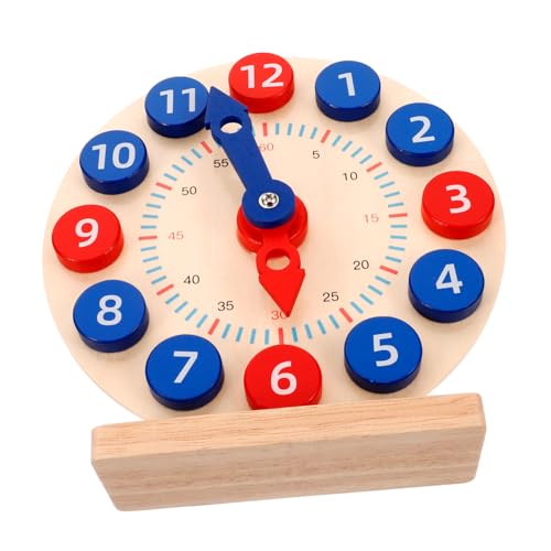 Yardwe 1 Satz Lehrmittel Für Uhren Kinderwanduhr Spielzeuguhr Unterrichtszeit Uhr Kinderzimmer Uhrlernen Für Uhr Für Kleinkinder Lernspielzeug Mit Digitaluhr Modell Kinderuhr Holz von Yardwe