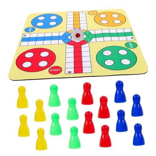 Yardwe 1 Satz Ludo-Schachspiel Planke Mini Reiseschach Blau Bodenmatte für fliegendes Schach reisespiel spielbrett Flugzeug-Schachspiel Schachbrett Fliegende Schachmatte Plastik von Yardwe