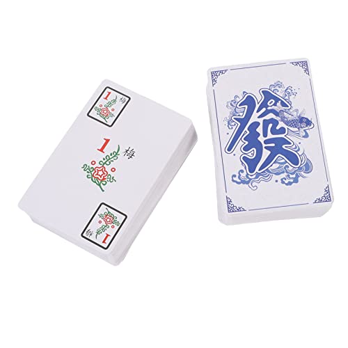Yardwe 1 Satz Mahjong Kartenset Tragbares Mahjong für Reisen und Partys aus Stabilen Sicheren Karten für Unterhaltung und Geselligkeit Leicht und Kompakt für Einfachen Transport von Yardwe