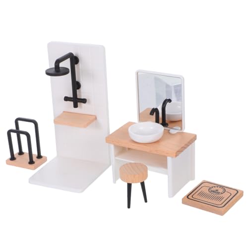Yardwe 1 Satz Maßstab Badezimmer Zubehör für Puppenhäuser Waschbecken Duschraum Hocker Handtuchhalter Teiliges für Kreative DIY Badezimmergestaltung Yardwe 1 Satz Maßstab Badezimmer Zubehör für Puppenhäuser Waschbecken Duschraum Hocker Handtuchhalter Teiliges für Kreative DIY Badezimmergestaltung von Yardwe