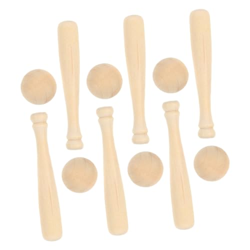 Yardwe 1 Satz Mini-Baseballschläger klein Schaum drinnen gefälscht mini baseballschläger Holz baseballschläger Mini-Bastelmodelle Baseballschläger malen Baseball-Handwerk hölzern von Yardwe