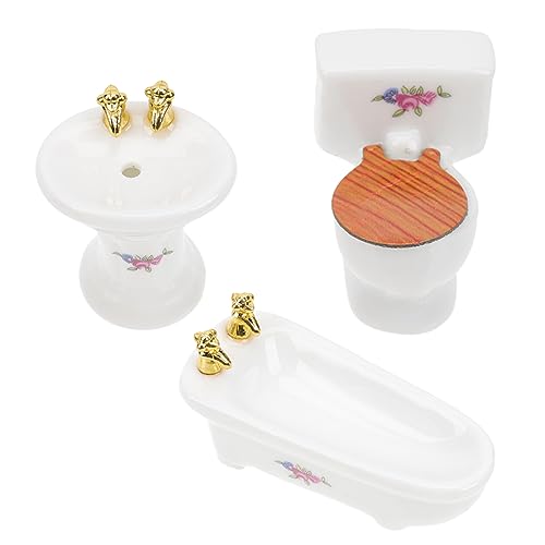 Yardwe 1 Satz Mini -Keramik -Toilette Bad Bathroom Decoration Toys Geschenkidee kucheltier laufstall Mini House Accessory kleine gefälschte Toilette Mini-Hausverzierung von Yardwe