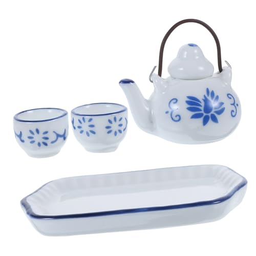 Yardwe 1 Satz Mini-Teeset teeservice Vintage puppenstubenmöbel Teeservice für Miniaturhaus Antikes Teeservice puppenhauszubehör Tee gläser Mini-Küchenzubehör Mini- Keramik von Yardwe