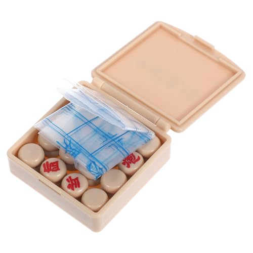 Yardwe 1 Satz Miniatur Set Chinesisches Schachspiel für Puppenhaus Realistische Schachfiguren Zubehör für Brettspiele Deko für Miniatur und Kreative Spielideen von Yardwe