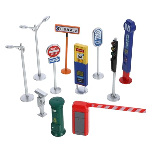 Yardwe 1 Satz Miniatur-Transporteinrichtungen Babymatten zum klein Spielmatte für Verkehrsschilder verkehrszeichen Straßenschilder Mini-Straßenschild Abs von Yardwe