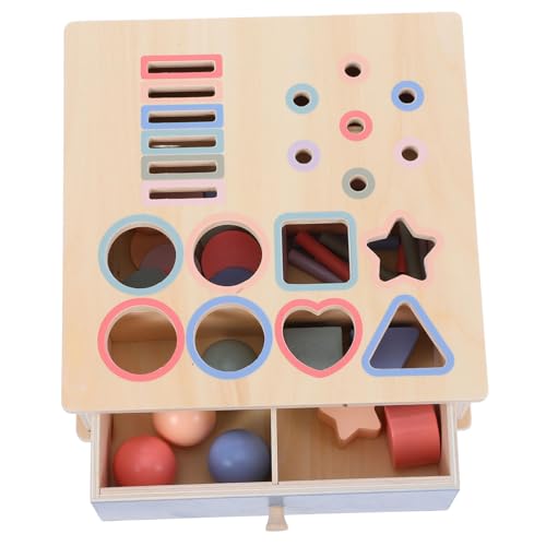 Yardwe 1 Satz Montessori aus Holz für Jahre Kognitive Farben und Formen Sortierbox Lernspielzeug für Kleinkinder zur Frühen von Motorik und Kreativität Bauklötze für Jungen und Mädchen von Yardwe