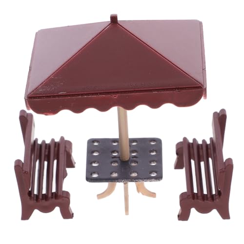 Yardwe 1 Satz Parkstuhl Modell Puppenhaus-miniaturen Puppenstubenmöbel Mini-hausschmuck Mini-gartenbank Miniatur-bankstatuen Minibankverzierung Miniaturmöbel Aus Kunststoff Abs Dark Brown von Yardwe