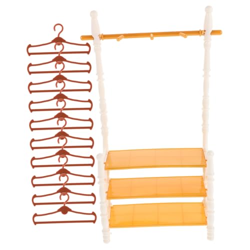 Yardwe 1 Satz Puppe Wäsche Ständer Puppenkleidung Aufbewahrung Mini-kleiderständer Kleiderständer Kleinkind Kleiderständer Für Puppen Mit Kleiderbügel Puppenkleiderbügel Plastik von Yardwe