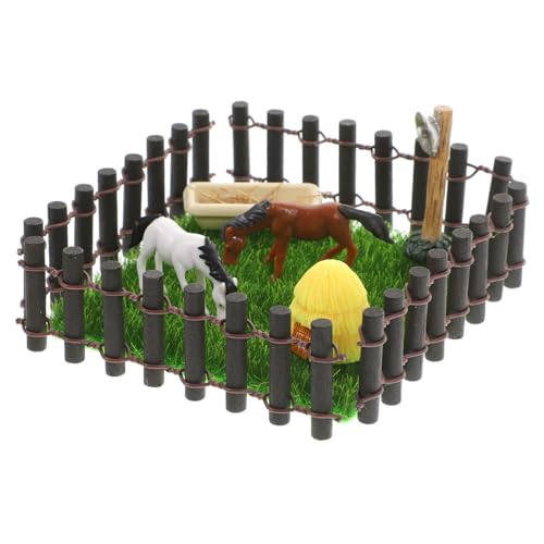 Yardwe 1 Satz Puppenhaus-Modell Lernspielzeug Für Den Pferdestall Puppenhaus-grundriss Stabil Pferdestallspielzeug Dekorative Miniaturscheune Mini-gestüt-spielset Coffee Plastik von Yardwe