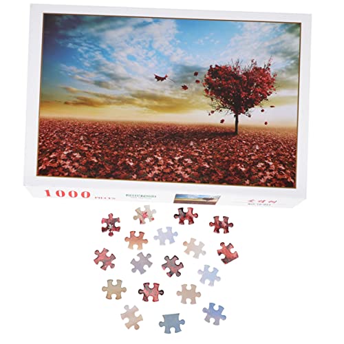 Yardwe 1 Satz Puzzle Landschaftsspielzeug Teile Farbenfrohes Papier Puzzle für Erwachsene Pädagogisches mit Geometrischen Formen Lernspiel für Jungen von Yardwe