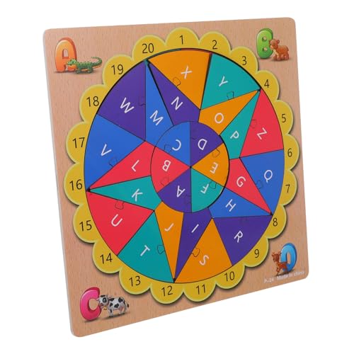 Yardwe 1 Satz Puzzle englisch Lernen für kleine Rätsel für passendes für Vorschulkinder Alphabet-Rätsel Bildungsspielzeug Buchstabenrätsel Holz von Yardwe
