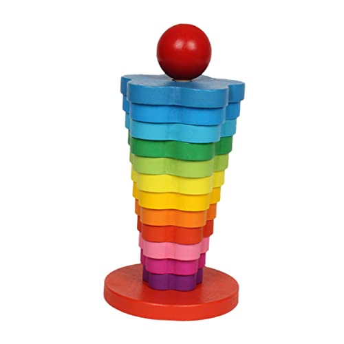Yardwe 1 Satz Regenbogen Stapelturm aus Teiliges Montessori für Fördert Soziale Fähigkeiten Kreativität und Hand Augen Koordination für Gemeinsames und Lernen von Yardwe