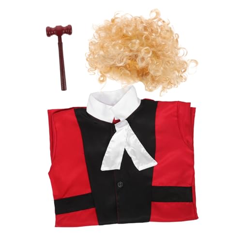 Yardwe 1 Satz Richterkostüm Richter Perücke Richter Kostüm Richterrobe Anwalt Kostüm für Polyester Yardwe 1 Satz Richterkostüm Richter Perücke Richter Kostüm Richterrobe Anwalt Kostüm für Polyester von Yardwe