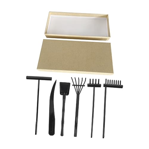 Yardwe 1 Satz Sandrechen-Set Zen-Garten mit Sandrechen Zen Garten dekoratives Rechendekor Rechen für die Gartenarbeit Sandregal Zen Sandmeditationsgarten Rake Zen Rechen Plastik Schwarz von Yardwe