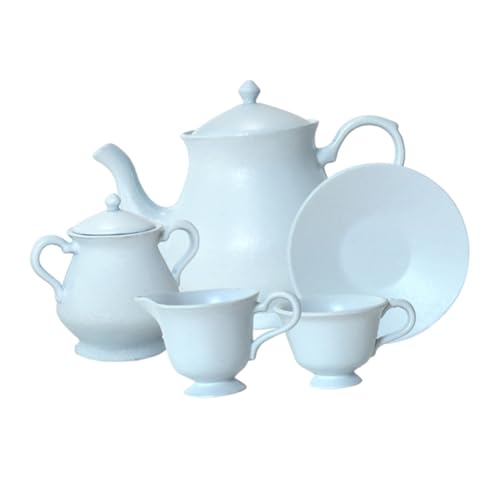 Yardwe 1 Satz Satz Tee Set puppenhaus Geschirr puppenhaus küchenzubehör Mini Küchenset Teeservice für Metall Tee-Set Miniküche Teetasse Mini-Dinge Legierung Sky-Blue von Yardwe