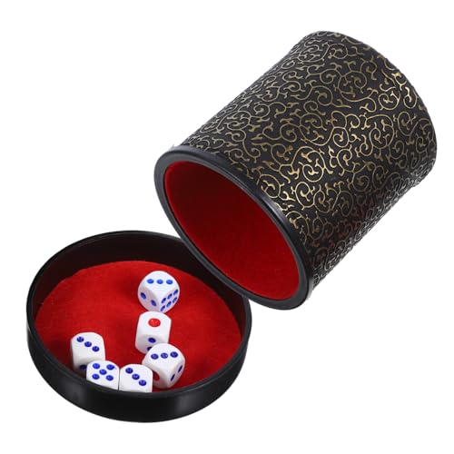 Yardwe 1 Satz Schallgedämpfter Würfelbecher Kind Party bunt Multifunktional Festival-Würfelbecher Spielwürfelbecher würfel Shaker Halter Würfelstapelbecher Leder Black von Yardwe