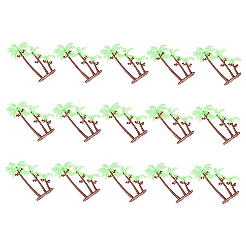 Yardwe 1 Satz Simulierte Kokosnussbaumbonsai Hawaii Party Dekoration Sommerdeko Mini-simulationsbaum Miniaturen Kokosnussbaum-kuchendekoration Mini-palmendekor Plastik Green 50 Stück von Yardwe
