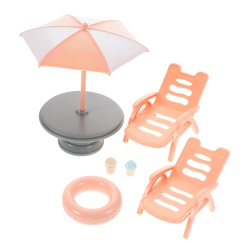 Yardwe 1 Satz Simulierter Strandstuhl Set Strandzubehör für Miniatur-Strandzubehör zum Basteln Plastik von Yardwe